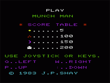 Munch Man - Screenshot - Game Title Image