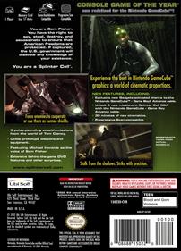 Tom Clancy's Splinter Cell - Box - Back Image