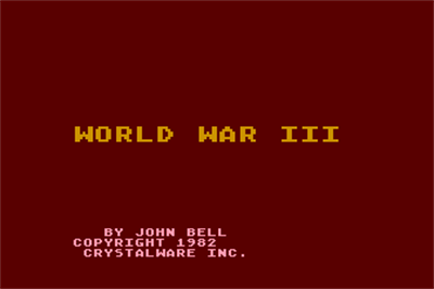 World War III - Screenshot - Game Title Image