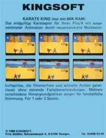 Karate King - Box - Back Image