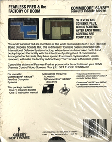 Fearless Fred and the Factory of Doom - Box - Back Image