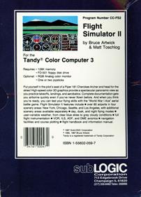 Flight Simulator II - Box - Back Image