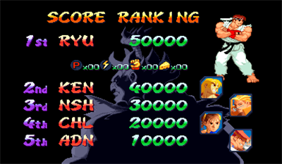 Street Fighter Alpha 2 - Screenshot - High Scores