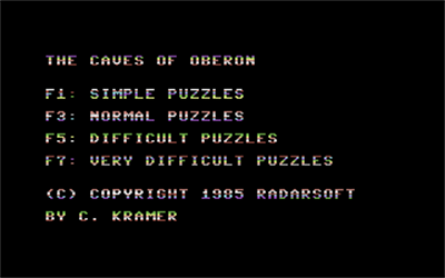 The Caves of Oberon - Screenshot - Game Select Image