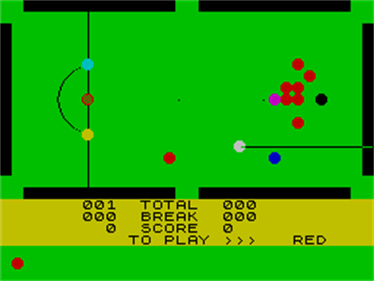 Snooker (Artic Computing) - Screenshot - Gameplay Image