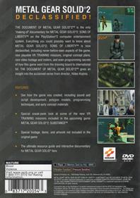 The Document of Metal Gear Solid 2 - Box - Back Image