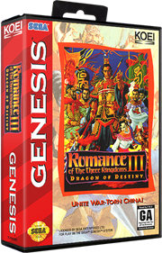 Romance of the Three Kingdoms III: Dragon of Destiny - Box - 3D Image