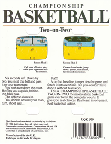 Championship Basketball: Two-on-Two - Box - Back Image