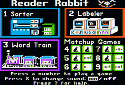 Reader Rabbit - Screenshot - Game Select Image