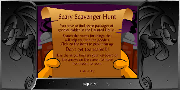 Garfield's Scary Scavenger Hunt - Friv Games  Scary scavenger hunt,  Childhood games, Garfield