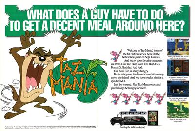 Taz Mania - Advertisement Flyer - Front Image