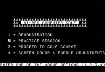 Hi-Res Computer Golf - Screenshot - Game Select Image