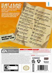 Rock Band: Country Track Pack - Box - Back Image