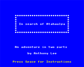 In Search of Atahaulpa - Screenshot - Game Title Image