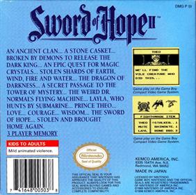 The Sword of Hope II - Box - Back Image