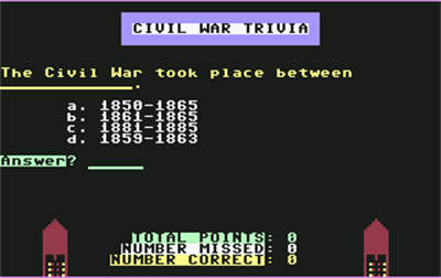 Civil War Trivia - Screenshot - Gameplay Image