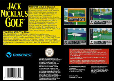 Jack Nicklaus Golf - Box - Back Image
