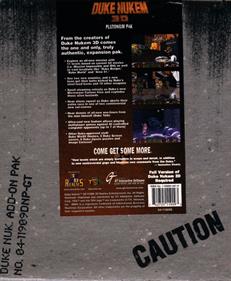 Duke Nukem 3D: Plutonium PAK - Box - Back Image