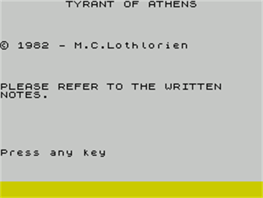 Tyrant of Athens - Screenshot - Game Title Image