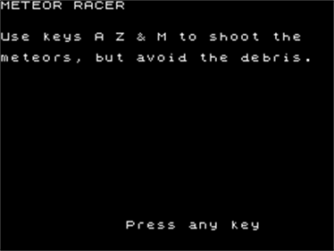 Meteor Racer - Screenshot - Game Title Image
