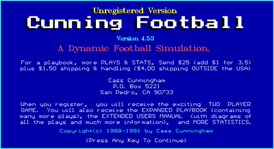 Cunning Football - Screenshot - Game Title Image