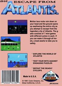 The Escape from Atlantis - Box - Back Image