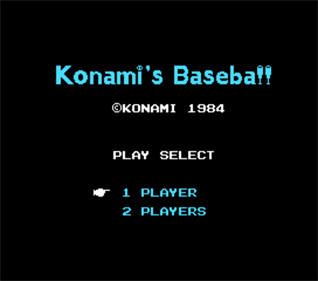 Konami's Baseball - Screenshot - Game Title Image