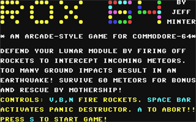 ROX - Screenshot - Game Title Image