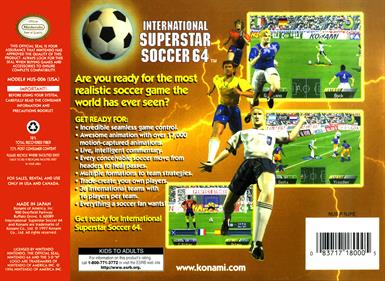 International Superstar Soccer 64 - Box - Back Image