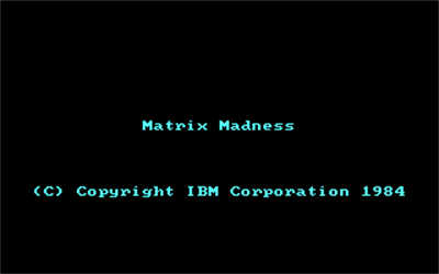 Matrix Madness - Screenshot - Game Title Image