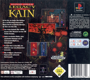 Blood Omen: Legacy of Kain - Box - Back Image