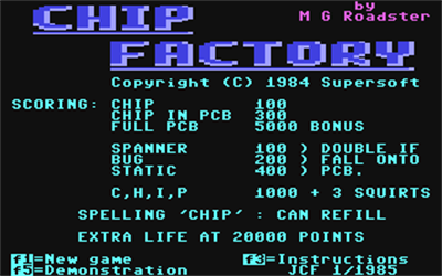 The Chip Factory - Screenshot - Game Title Image