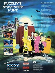 The Addams Family: Pugsley's Scavenger Hunt - Advertisement Flyer - Front Image