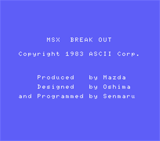 Break Out - Screenshot - Game Title Image