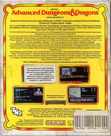 Advanced Dungeons & Dragons: Pool of Radiance - Box - Back Image