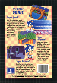 Sonic the Hedgehog - Box - Back Image