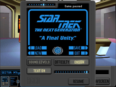 Star Trek: The Next Generation: "A Final Unity" - Screenshot - Game Select Image