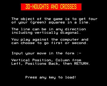 3D-Noughts And Crosses - Screenshot - Game Title Image