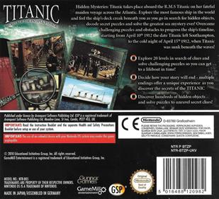 Hidden Mysteries: Titanic: Secrets of the Fateful Voyage - Box - Back Image