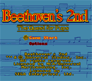 Beethoven's 2nd: The Quest for Pups - Screenshot - Game Title Image