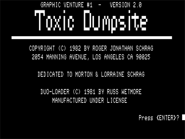 Double Feature: Spook House and Toxic Dumpsite - Screenshot - Game Title Image