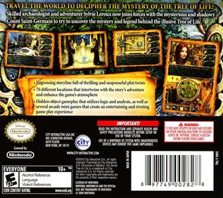 Chronicles of Mystery: The Secret Tree of Life - Box - Back Image