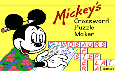 Mickey's Crossword Puzzle Maker - Screenshot - Game Title Image