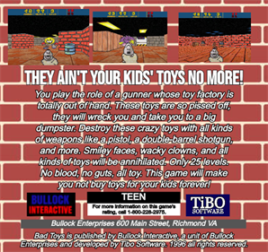 Bad Toys - Box - Back Image