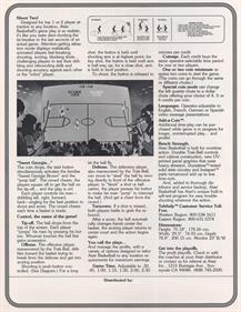 Atari Basketball - Advertisement Flyer - Back Image