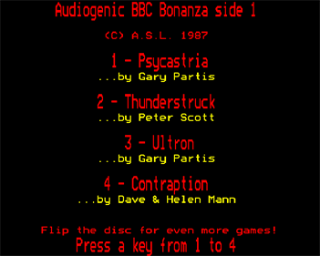 BBC Bonanza - Screenshot - Game Select Image
