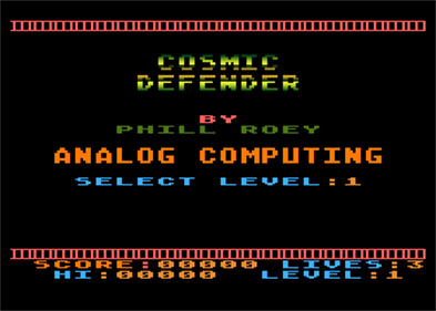 Cosmic Defender - Screenshot - Game Title Image