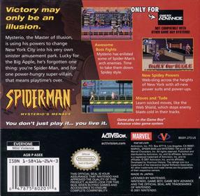 Spider-Man: Mysterio's Menace - Box - Back Image