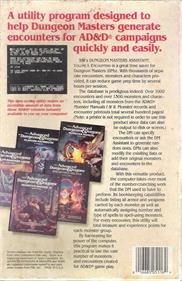 Advanced Dungeons & Dragons: Dungeon Masters Assistant: Volume I: Encounters - Box - Back Image