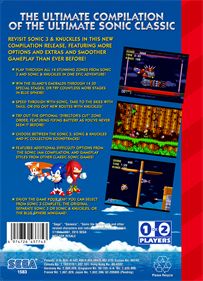 Sonic The Hedgehog 3 Complete - Box - Back Image